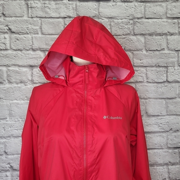 Columbia Jacket Switchback Red Lightweight Windbreaker HoodWater Repellent Sz M - Picture 9 of 12